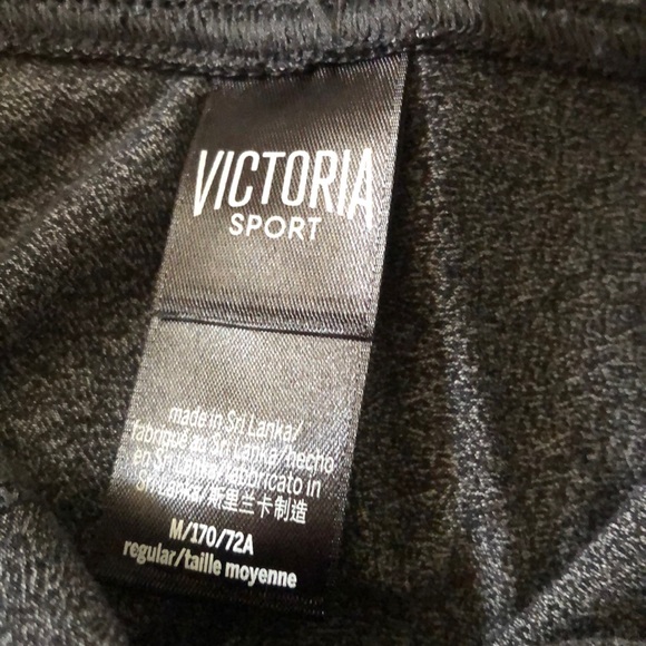 VS Sport Gray Cotton Leggings w Nylon Trim Ankles - Picture 4 of 5